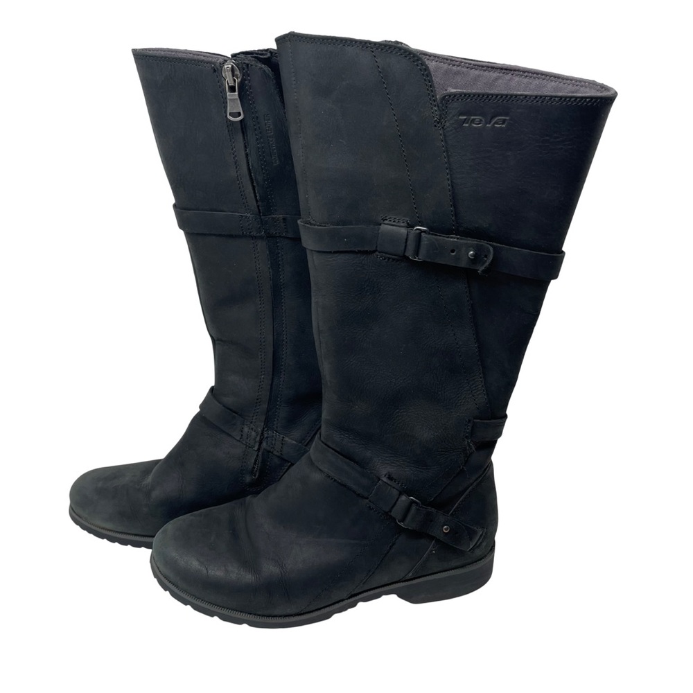 Teva De La Vina Waterproof Black Leather Riding Boots Women’s Equestrian Moto